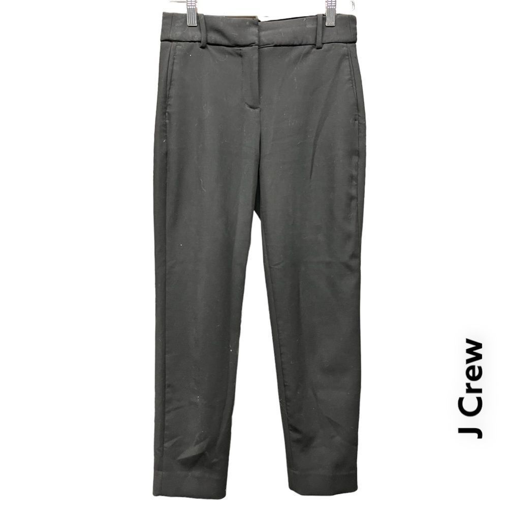 💖 J CREW '365 Cameron' straight leg black plain front pants + size 4